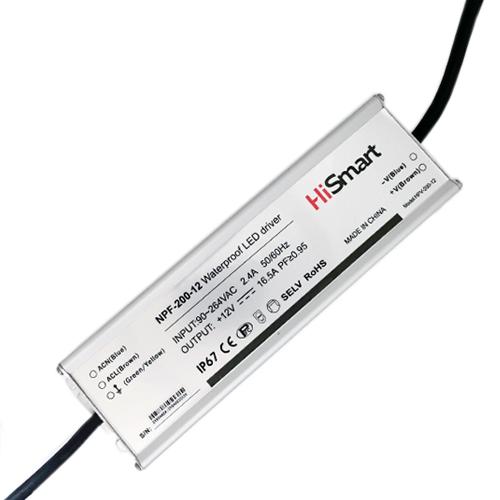 Maitinimo šaltinis 12V, 16.5A, 200W, PFC, IP67 - 1