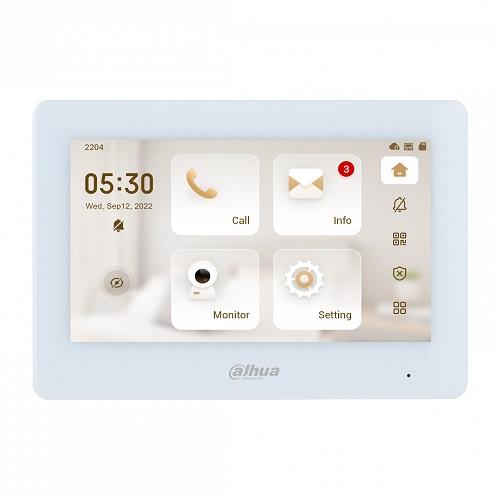 IP domofono monitorius 7 col. Wi-Fi,1024x600,Micro SD kortelės prievadas,PoE(802.3af) baltas, SIP - 1