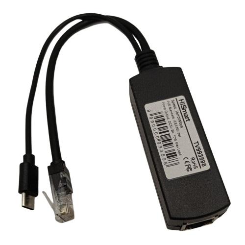 PoE 10/100M spliteris 10W, USB-C 5V 2A - 1