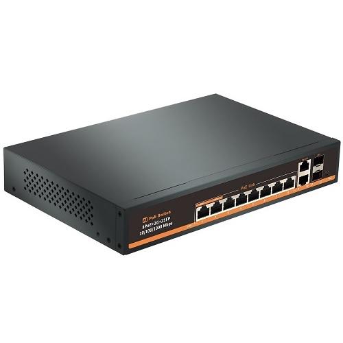 PoE šakotuvas 1000Mbps 8portų +2G uplink +2G SFP - 1