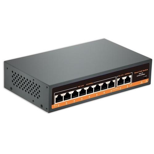 PoE šakotuvas 100Mbps 8portų +2G uplink - 1