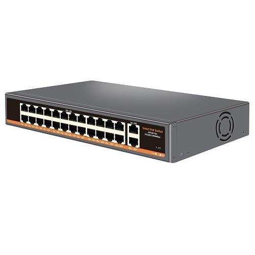 PoE šakotuvas 100Mbps 24portų +2G uplink - 1